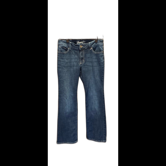 Wrangler Womens Jeans Bootcut Size 11 Hemmed 29 inch Inseam Detailed Stitching - Picture 2 of 12